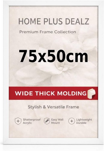 White picture frame 75x50cm - white,