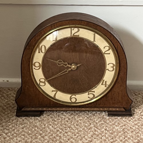 Vintage art deco wooden mantel - art,