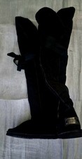 Australia luxe collection Thigh high with ribbon lacing black suede size 7
