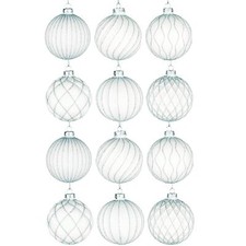 8cm Christmas Baubles Glass