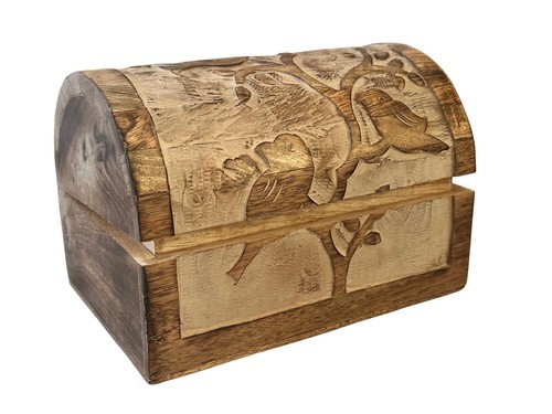 Wood box with floral - wood,