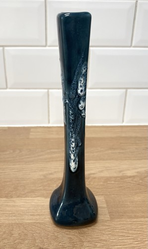 Vintage fat lava vase teal - vintage,