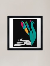Cute peacock art Framed Art