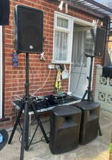 Powered Mixer Amplifier with Subs, Xenyx 802 Mixer, Skytech PRO480 & Stands