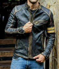 Men's Black Biker Vintage