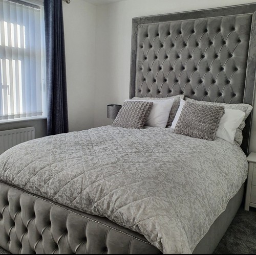7ft tall grey - grey, velvet