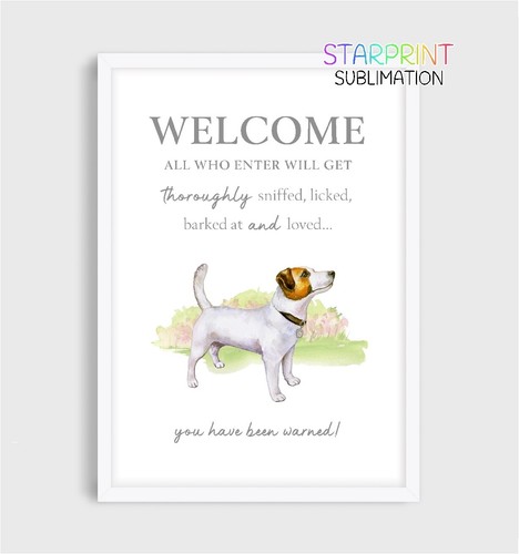 Jack russell terrier welcome - russell, "welcome"