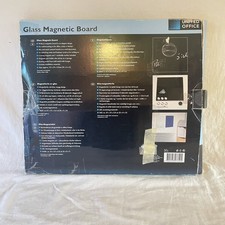 Black Glass Magnetic Memo Board 35cm x 35cm Bulletin Kitchen Notice Board