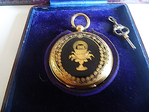 18k solid gold pocket watch - ,