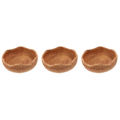 3pcs beige reusable rattan - 3pcs,