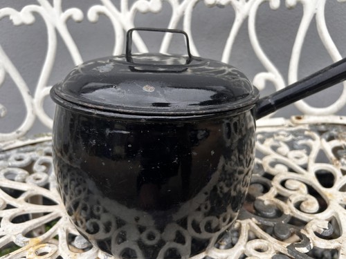 Vintage black enamel long - vintage,
