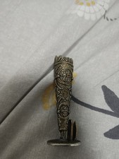 PAST TIMES Victorian Ornate Pewter Posy Bud Vase Place Card Holder Boxed & Card