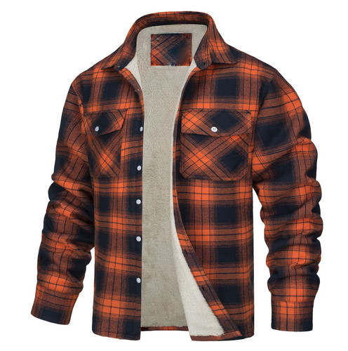 New men plaid work - plaid, jacket