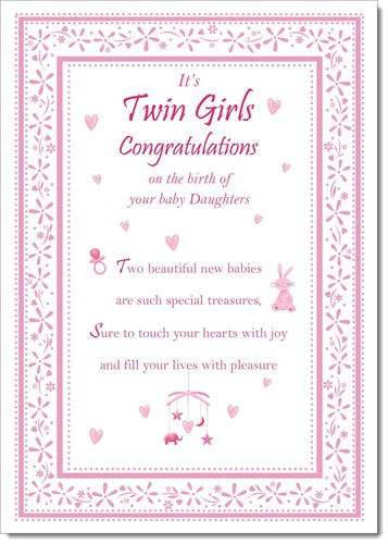 Doodlecards new baby twins - new,