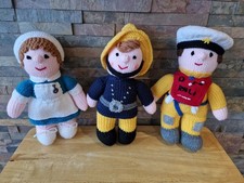 Jean Greenhowe : Mascot Fireman Sam / Nurse / LifeBoat Crew Knitted Plush Dolls