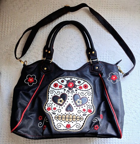 Skull flower shoulder bag - skull/flower,