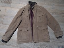 Next Men's Italian Moleskin Jacket sand , Size Large