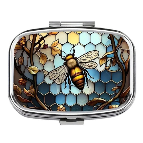 Small metal pill box - pill,