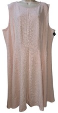 Sandra Darren Blush Stretchy Sleeveless Textured Dress Size 24W NEW WITH TAGS!