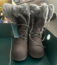 BNWT Stunning EMU Australia All Fur Linned Detailed Winter Boots Brown Size UK 3