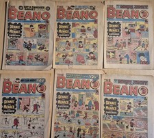 Beano Comics Bundle 1980s Vintage Nostalgia Dennis the Menace, 8 Issues