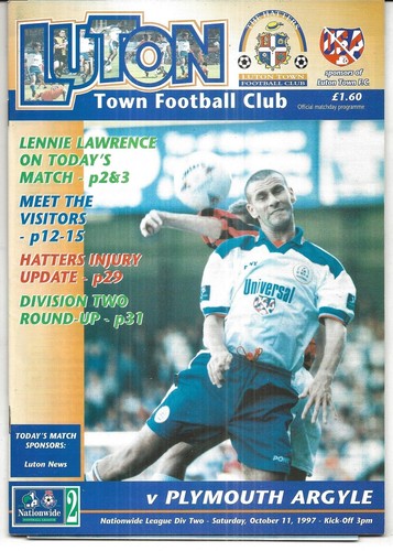 Football programme luton - programme, town