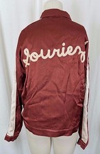 Anthropologie Capulet Souriez Brown Satin Bomber Jacket Womens L Boyfriend Look