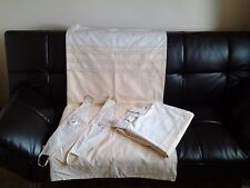 Next Benny & Ted Cream/squared Lined Curtains & Matching Tie Backs W53 x 54L