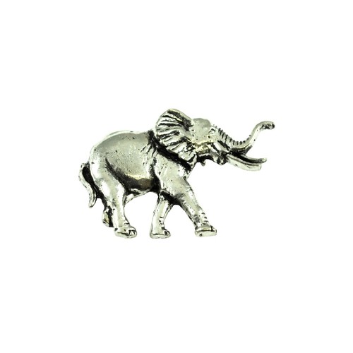 African elephant pewter lapel - african,