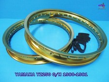 YAMAHA YZ250 G/H 1980-1981   FRONT & REAR GOLD ALU WHEEL RIM SET  (ma6862)
