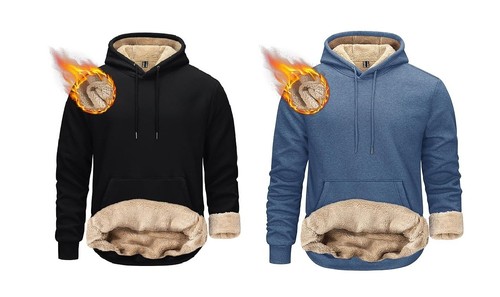 Mens thick sherpa lined hoodie - thick,