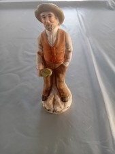 Ornament Figurine Old Man Vintage Ceramic No Marking On Bottom