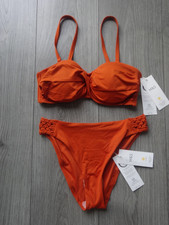 M&S MARKS & SPENCER MARMALADE BANDEAU BIKINI SET UK SIZE 10 TOP SIZE 10 BOTTOMS