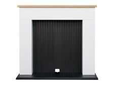 Adam Innsbruck Stove Fireplace in Pure White & Black, 45 Inch