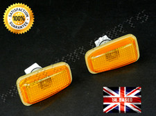 FOR PEUGEOT 106 1996-2003 PAIR FRONT WING SIDE INDICATORS LIGHTS LAMP LENS AMBER