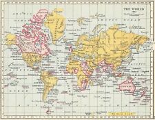 1907 Map of The British Empire Poster   A3 Print