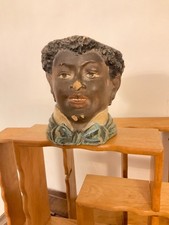 Antique Minstrel Head Bernard Bloch Tobacco Jar BB338 19th C 1800's No Lid