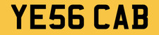 YE56 CAB REG NUMBER PLATE