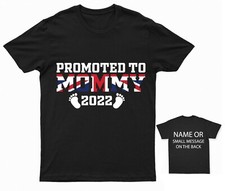 Promoted To Mommy Union Jack Pregnancy Announcement Boy  Baby Shower T-Shirt
