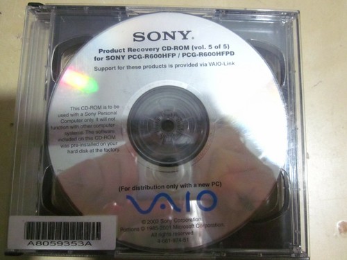 Sony vaio recovery cd - sony,