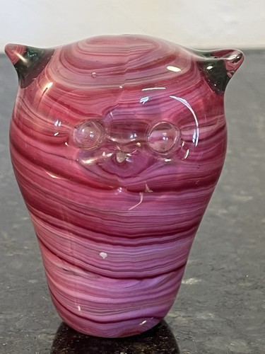 Mtarfa glass owl paperweight - glass,