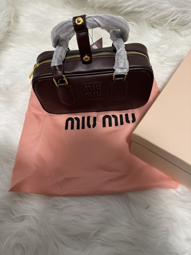 Miu chocolate leather top - miu,