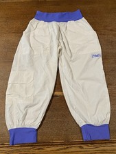 Zumba Pants Womens Small White Blue Stellar Cargo Capri Dance Fitness Aerobics