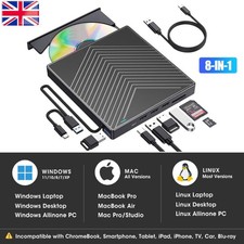8 in 1 External USB 3.0 DVD CD