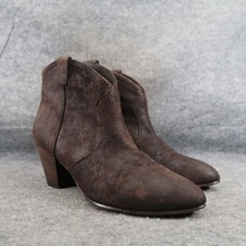 Ash Shoes Womens 40 Bootie Classic Leather Block Heel Pull On Jalouse Distressed