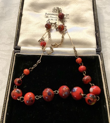 Vintage art deco red orange - art,