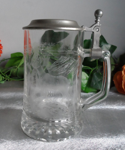 Pint sized pewter lidded glass - pewter,