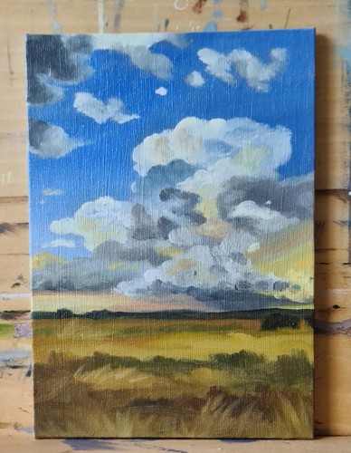 Original oil painting - oil, sky