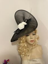 Fascinator Black White Wedding