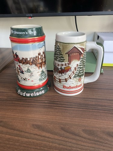 Budweiser holiday beer - budweiser, steins